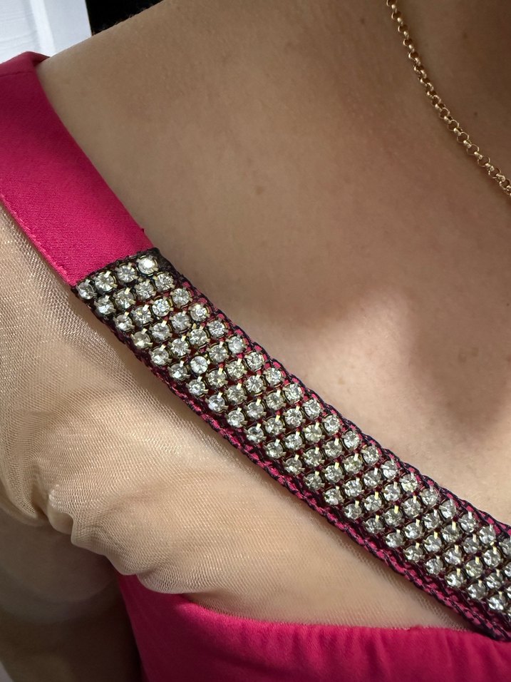 Pembe Taşlı Abiye Elbise - Görsel 4