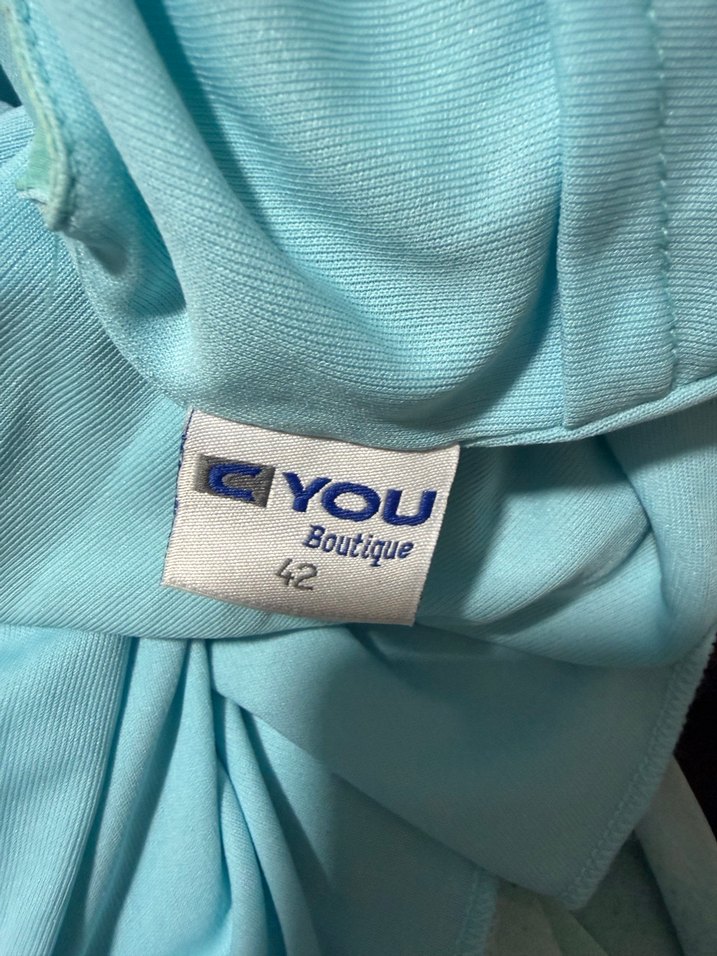 Turkuaz Drapeli Uzun Abiye Elbise - Görsel 5