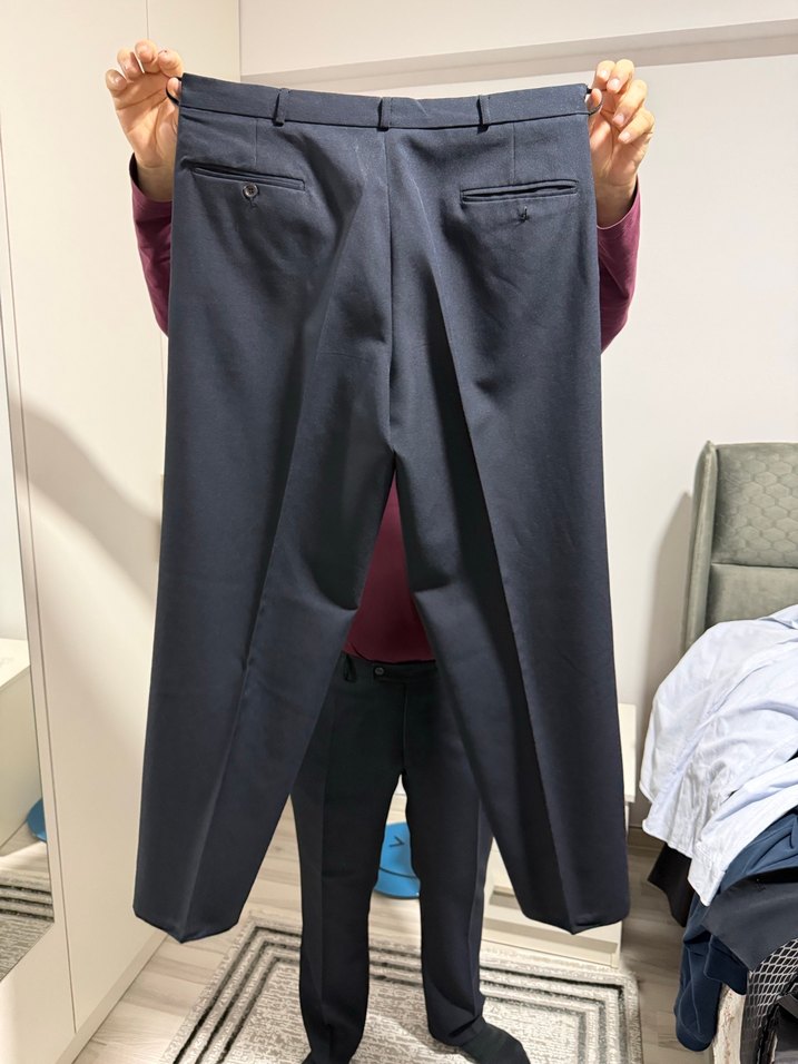 Kemerli Erkek Lacivert Ofis Pantolonu - Görsel 2