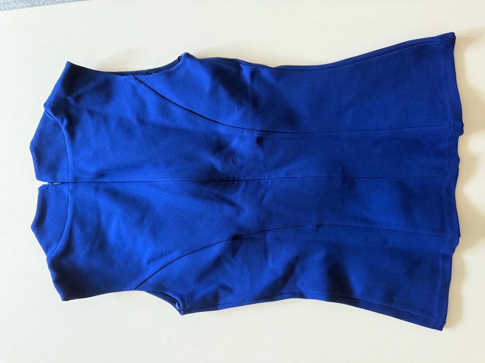 Mavi V Yakalı Fermuarlı Kadın Bluz - Görsel 3