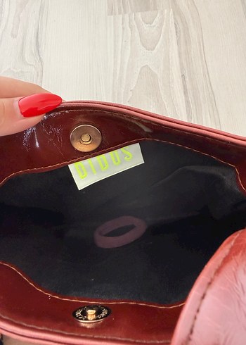 DİDOS Bordo Parlak Deri Kadın Çanta - Görsel 2