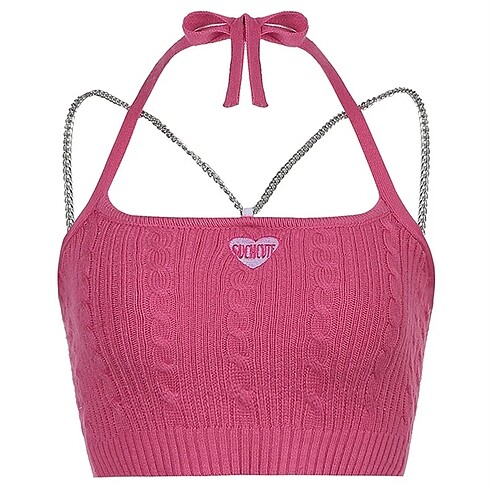 s Beden pembe Renk lolita örme crop
