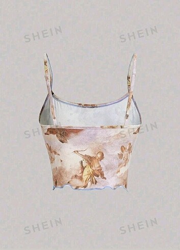 Sheinside Shein baskılı crop