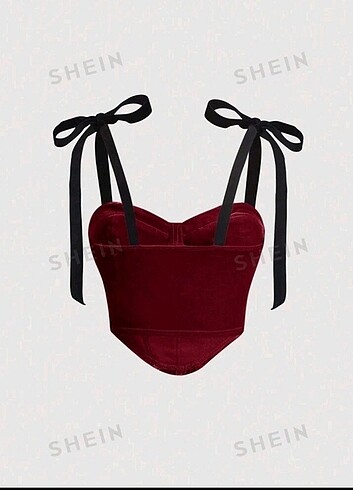 Sheinside Red velvet korse büstiyer 