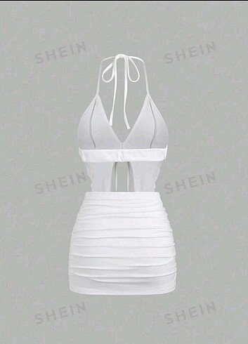 Sheinside Boyundan askılı etek bluz takım 