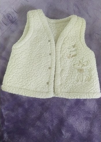 Kız Çocuk Beyaz Nakışlı Triko Yelek yelek 2aya uygun - Görsel 3