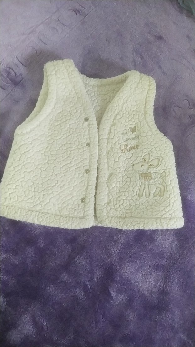 Kız Çocuk Beyaz Nakışlı Triko Yelek yelek 2aya uygun - Görsel 2