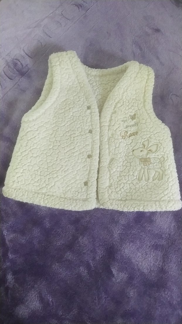 Kız Çocuk Beyaz Nakışlı Triko Yelek yelek 2aya uygun - Görsel 3