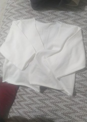 Beyaz göbek bağı için penye uzun kollu içlik - Görsel 2