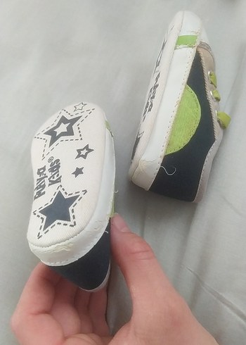 Gri Erkek Bebek İlk Adım Ayakkabısı Velcro - Görsel 6