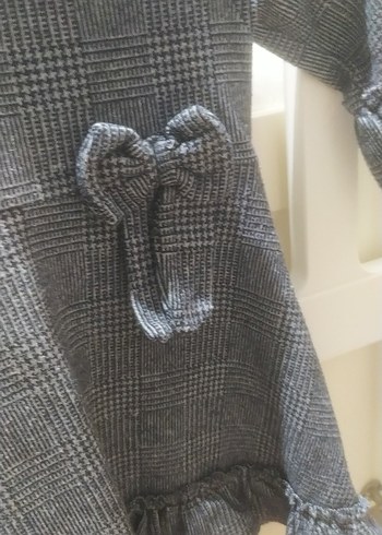 Kız Çocuk Gri Kareli Uzun Kollu Elbise 2yaş uyumludur - Görsel 6