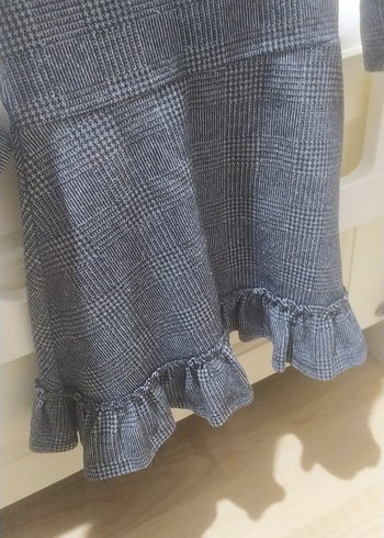 Kız Çocuk Gri Kareli Uzun Kollu Elbise 2yaş uyumludur - Görsel 10