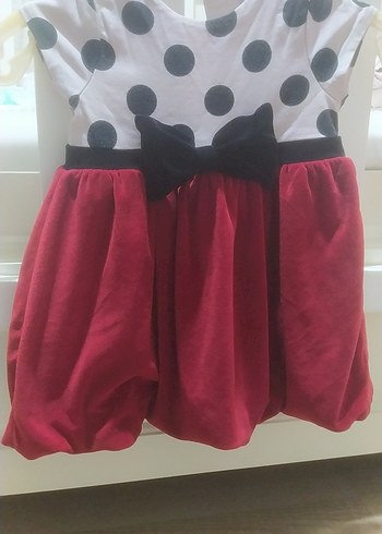 Puantiye Desenli Kız Çocuk Kırmızı Elbise - Görsel 8