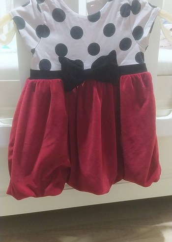 Puantiye Desenli Kız Çocuk Kırmızı Elbise - Görsel 7