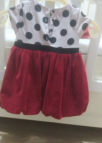 Puantiye Desenli Kız Çocuk Kırmızı Elbise - Görsel 12