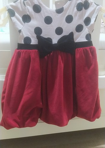 Puantiye Desenli Kız Çocuk Kırmızı Elbise - Görsel 9