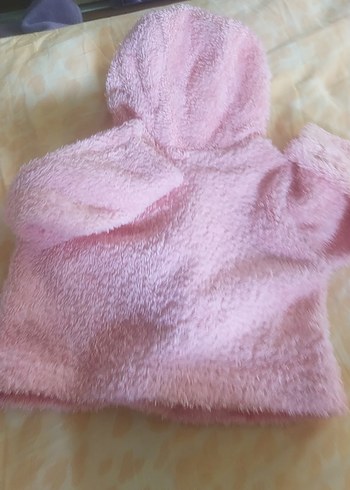 Kız Çocuk Pembe Kapüşonlu Peluş Mont - Görsel 12