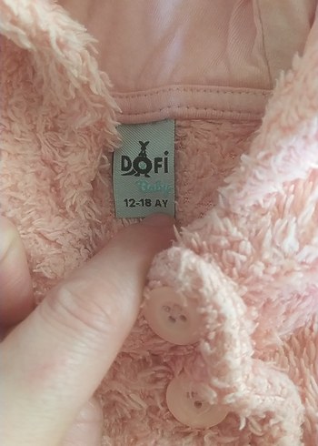 Kız Çocuk Pembe Kapüşonlu Peluş Mont - Görsel 5