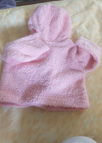 Kız Çocuk Pembe Kapüşonlu Peluş Mont - Görsel 9