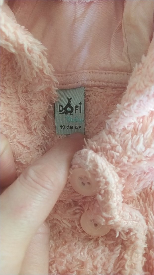 Kız Çocuk Pembe Kapüşonlu Peluş Mont - Görsel 5