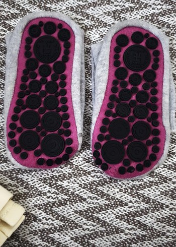 Gri Desenli çocuk penye çorap - Görsel 2