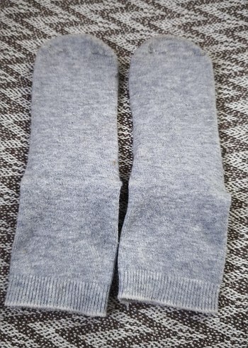 Gri Desenli çocuk penye çorap - Görsel 3