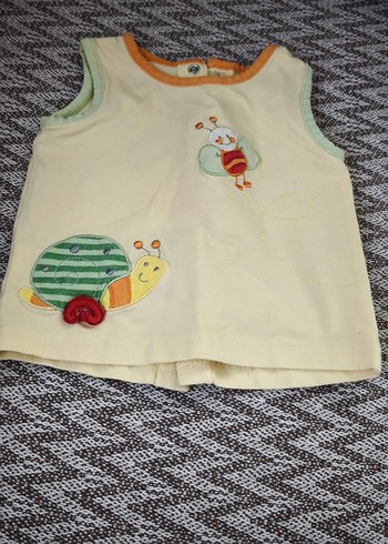 Sarı Kız Çocuk Düğmeli Kolsuz Yelek askılı penye - Görsel 6