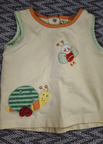 Sarı Kız Çocuk Düğmeli Kolsuz Yelek askılı penye - Görsel 2