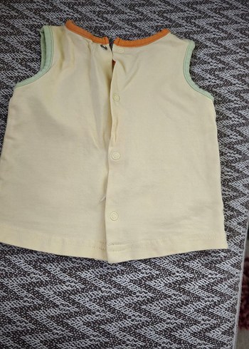 Sarı Kız Çocuk Düğmeli Kolsuz Yelek askılı penye - Görsel 3