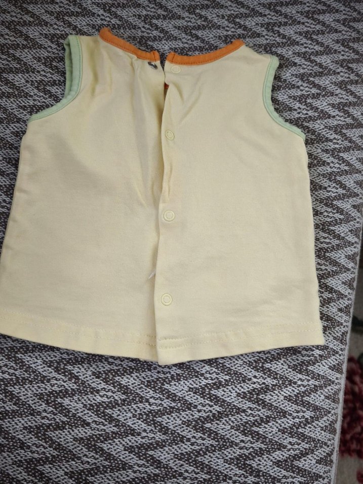 Sarı Kız Çocuk Düğmeli Kolsuz Yelek askılı penye - Görsel 3