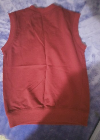 Kırmızı V Yakalı penye bordo süveter çocuk sıfır ürün - Görsel 11