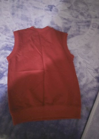 Kırmızı V Yakalı penye bordo süveter çocuk sıfır ürün - Görsel 7