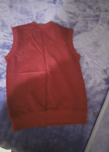 Kırmızı V Yakalı penye bordo süveter çocuk sıfır ürün - Görsel 6