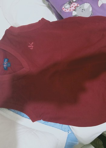 Kırmızı V Yakalı penye bordo süveter çocuk sıfır ürün - Görsel 9