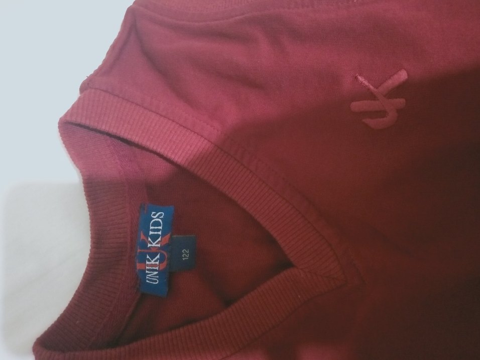 Kırmızı V Yakalı penye bordo süveter çocuk sıfır ürün - Görsel 5