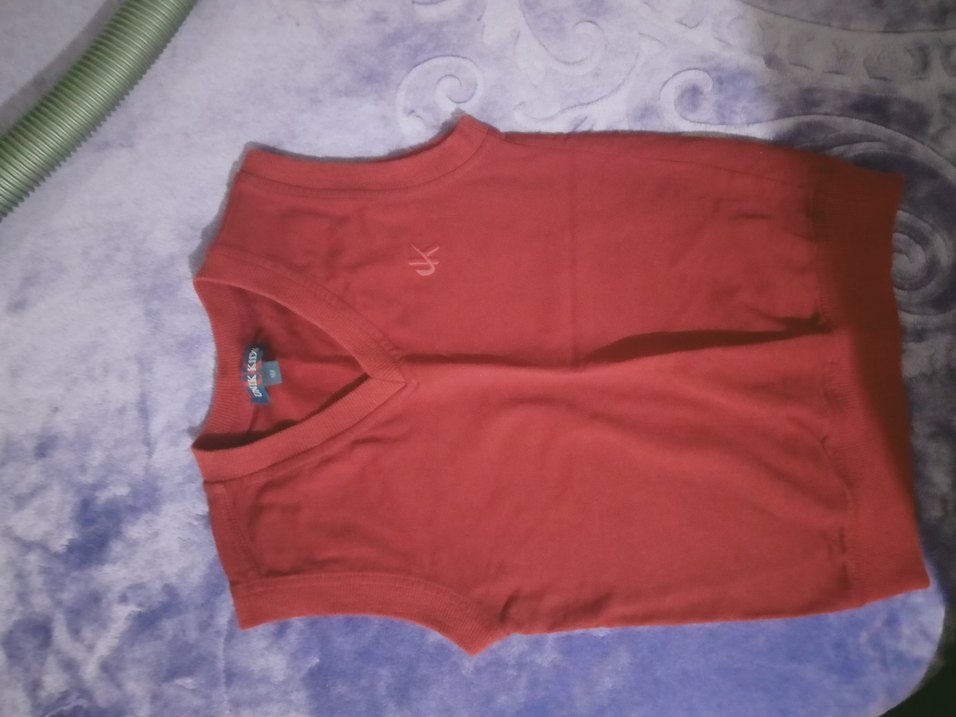 Kırmızı V Yakalı penye bordo süveter çocuk sıfır ürün - Görsel 3