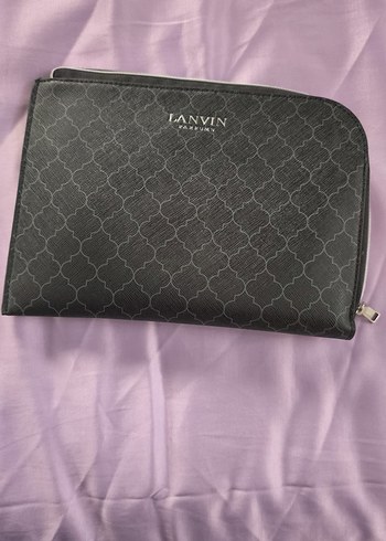 Siyah Parisian Desenli Fermuarlı Makyaj Çantası - Görsel 14