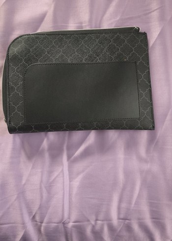 Siyah Parisian Desenli Fermuarlı Makyaj Çantası - Görsel 12