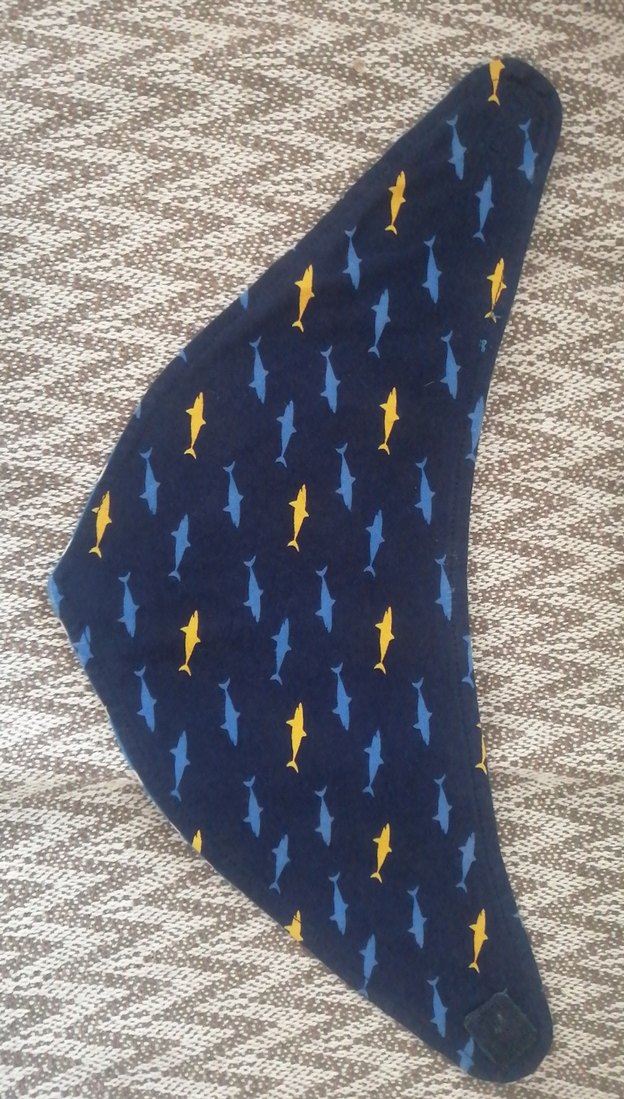 Lacivert Bebek Önlüğü Balık Desenli cirtli yakalık - Görsel 2