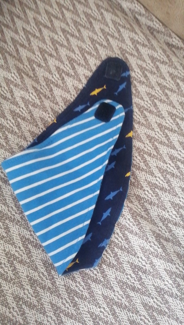 Lacivert Bebek Önlüğü Balık Desenli cirtli yakalık - Görsel 4