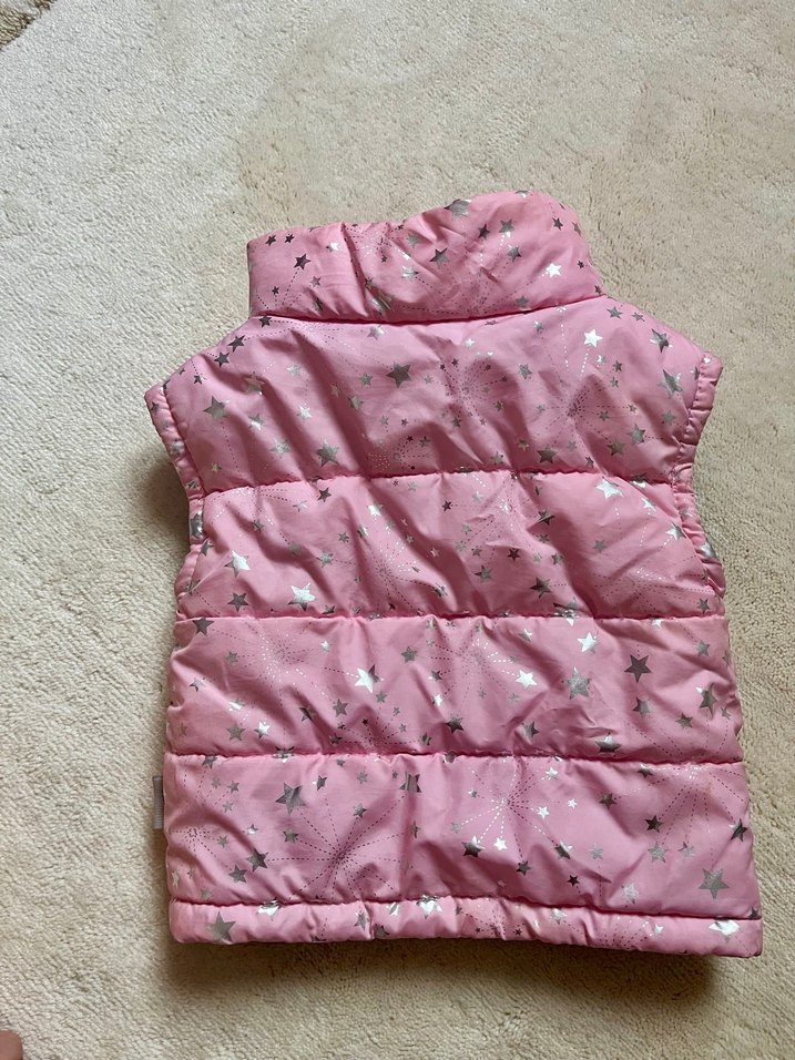 Kız Çocuk Pembe Yıldızlı Fermuarlı Yelek - Görsel 2