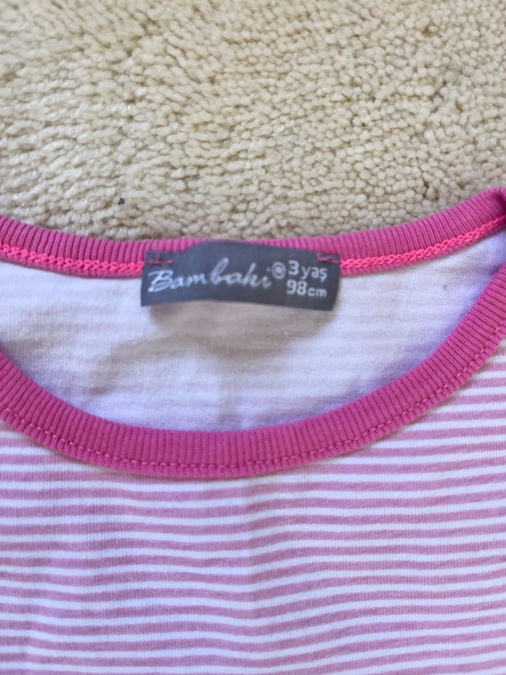 Kız Çocuk Pile Detaylı Kısa Kollu Tişört - Görsel 2