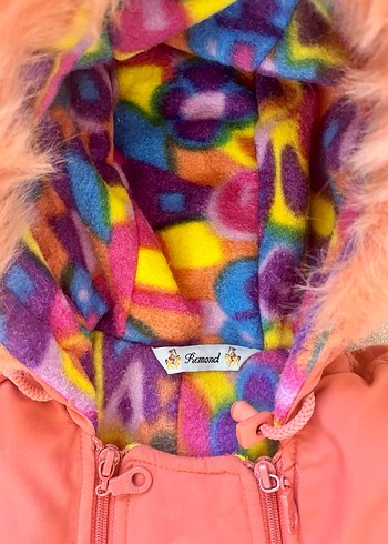 Kız Bebek Renkli Kürklü Kış Tulumu - Görsel 2