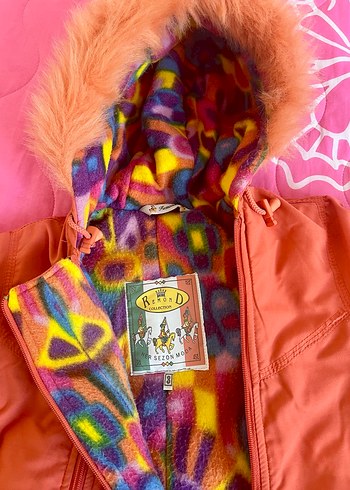 Kız Bebek Renkli Kürklü Kış Tulumu - Görsel 4