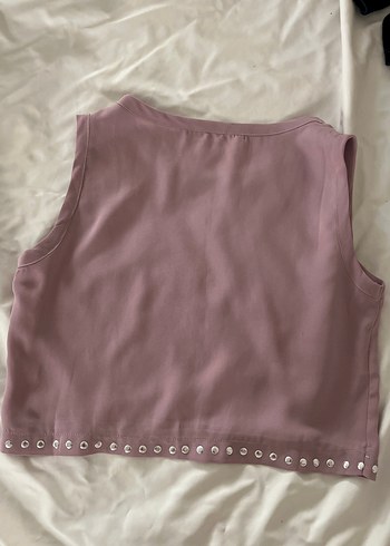 Düğmeli Mor Kolsuz Kadın Atlet - Görsel 3