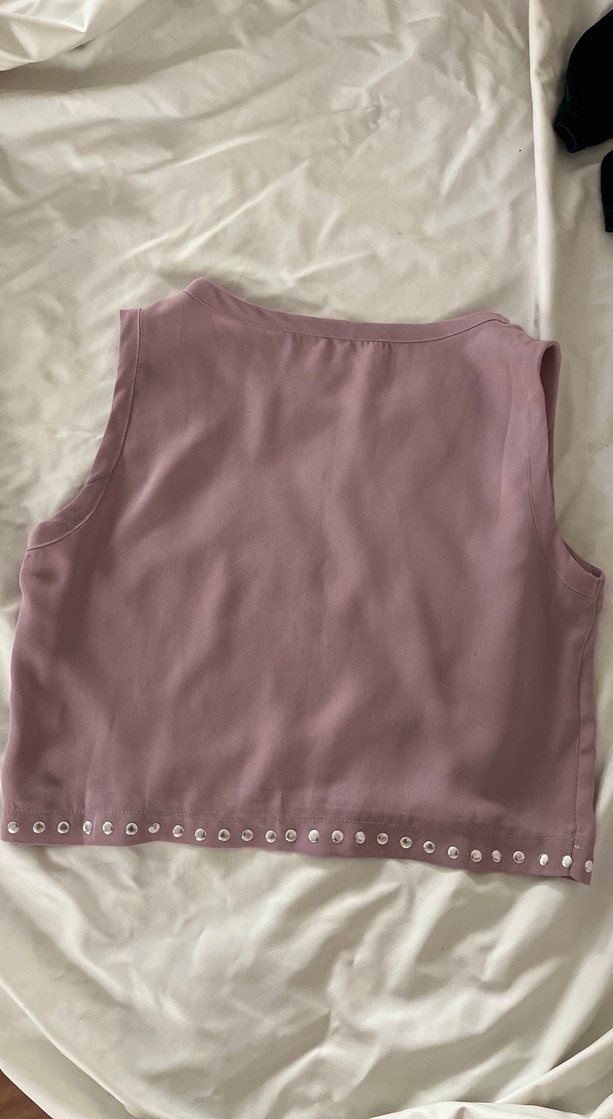 Düğmeli Mor Kolsuz Kadın Atlet - Görsel 3