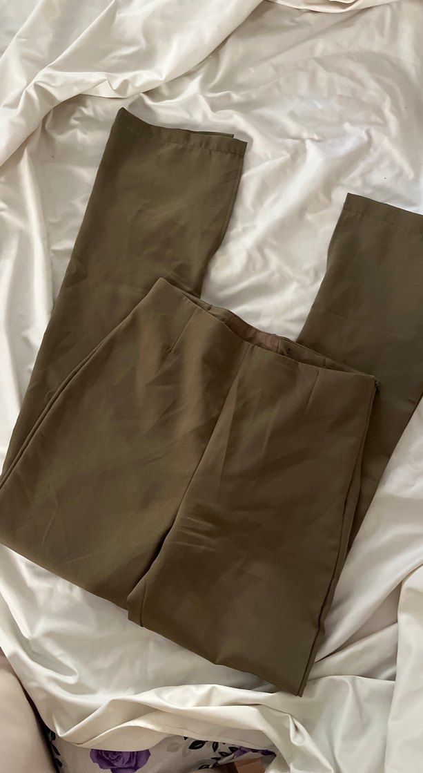 Haki Kadın Midi Kumaş Pantolon - Görsel 2