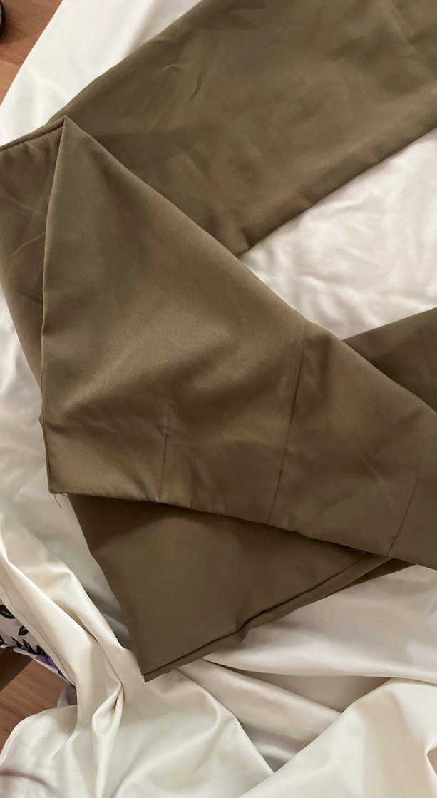 Haki Kadın Midi Kumaş Pantolon - Görsel 4