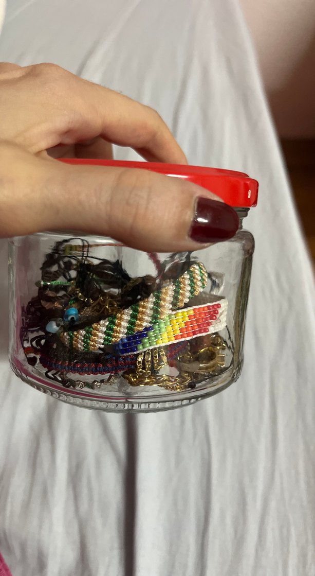 Renkli İp Bileklikler ve Takı Kavanozu - Görsel 2