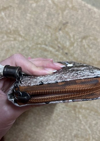 Beden kahverengi Renk Kahverengi Yılan Derisi Desenli Kadın Cüzdan